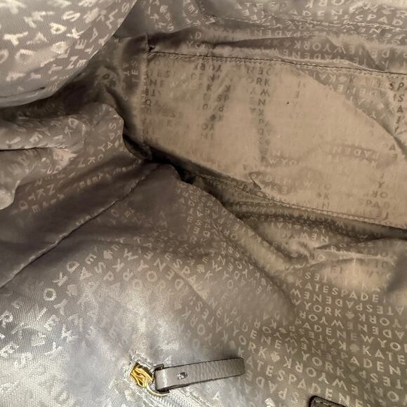 KATE SPADE Mulberry Street Gray Pebbled Leather Classic Handbag Purse READ - Picture 6 of 16